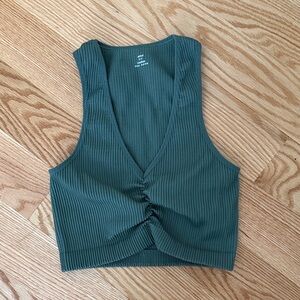Aerie Green Ribbed Crop Top
